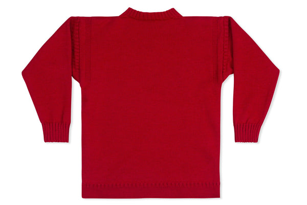 Traditional Guernsey Jumper In Scarlet - Guernsey Woollens Ltd