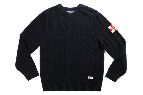 Superfine Merino Wool Cable Sweater In Black