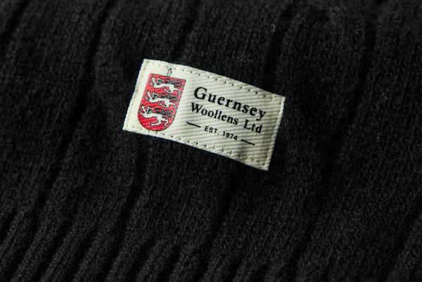 Superfine Merino Wool Cable Sweater In Black