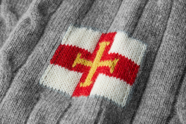 Superfine Merino Wool Cable Sweater In Grey