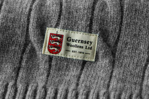 Superfine Merino Wool Cable Sweater In Grey