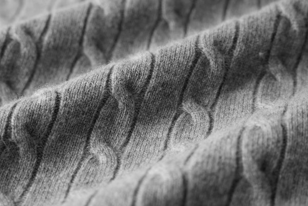 Superfine Merino Wool Cable Sweater In Grey