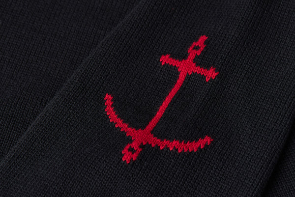 Crewneck Raglan Cotton Jumper In Black