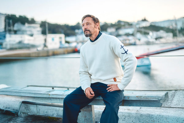 Crewneck Raglan Cotton Jumper In Cream