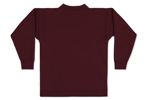 Traditional Guernsey Jumper In Burgundy