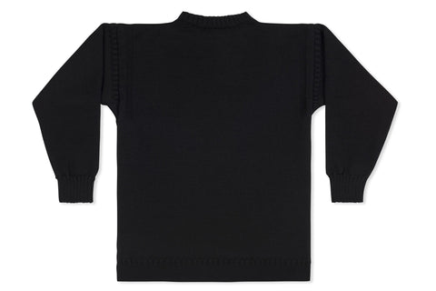 Traditional Guernsey Jumper In Black-Guernsey Knitwear-Guernsey Jumper