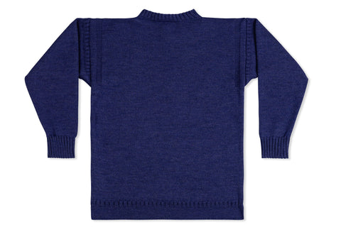 Traditional Guernsey Jumper In Denim Blue-Guernsey Knitwear-Guernsey Jumper