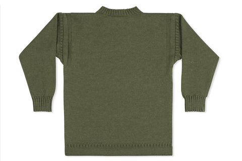 Traditional Guernsey Jumper In Olive-Guernsey Knitwear-Guernsey Jumper